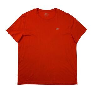 Lacoste T Shirt Mens 8 Tomato Red Pima Cotton Crew Neck Short Sleeve Breathable